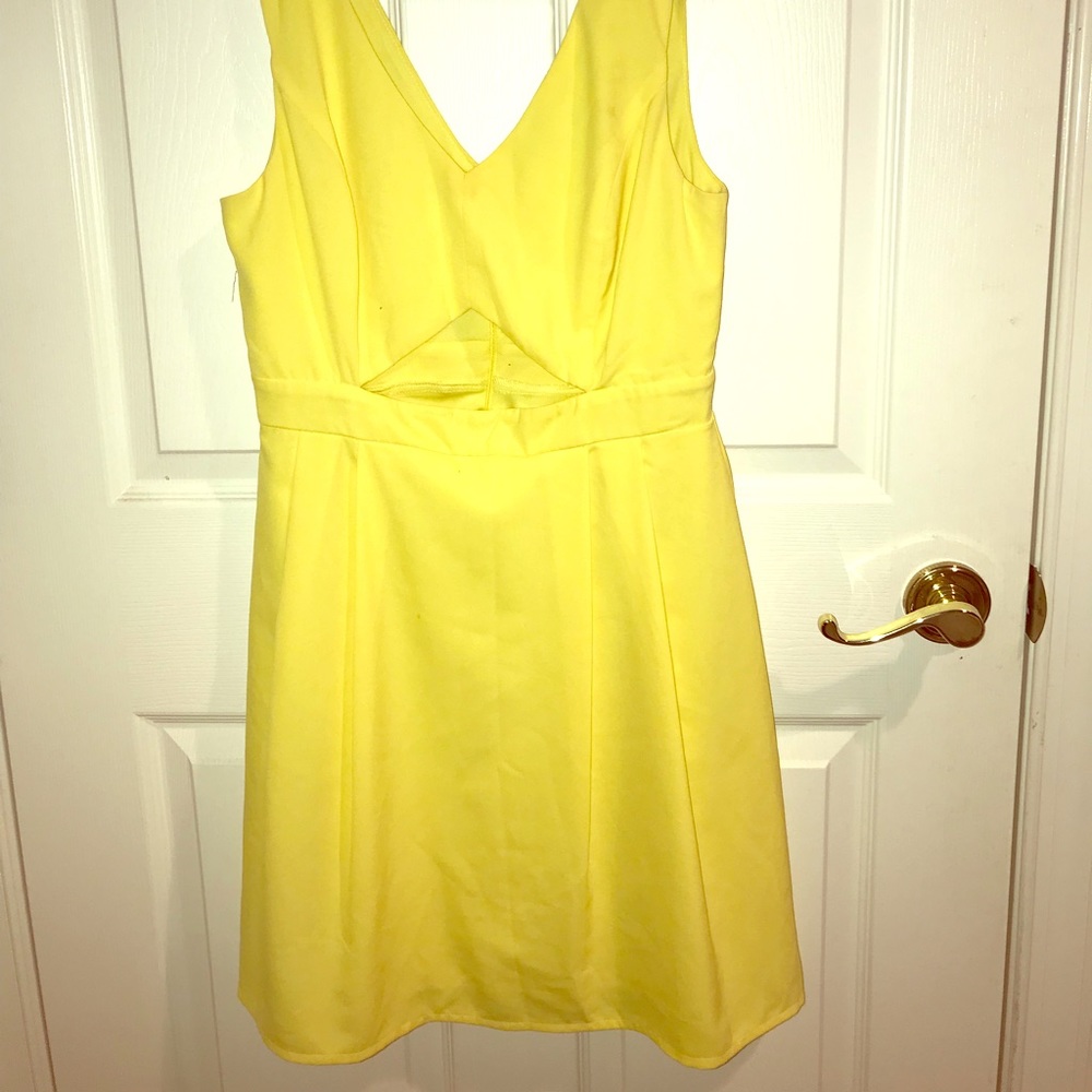 Yellow peep cut sun dress